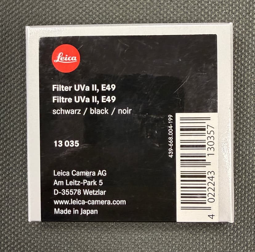 FS: Leica Filter UVa II E49 49MM 13035 *As-New**